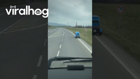 Tiny Vehicle Drives Along Czech Roadway || ViralHog