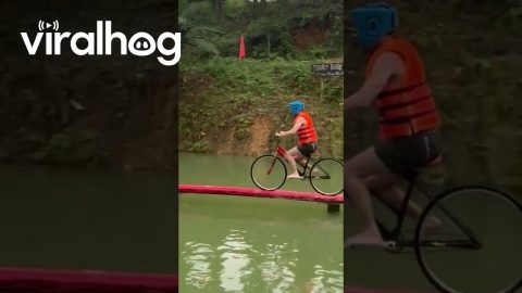 Crossing the Monkey Bridge at Duck Stop || ViralHog