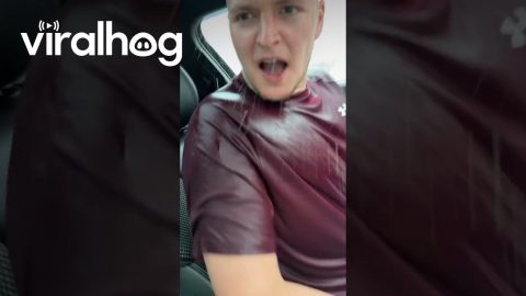 Sister Dares Brother to Stand in Downpour || ViralHog