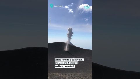 Volcano In The Back Erupts While Filming Dust Devil || ViralHog