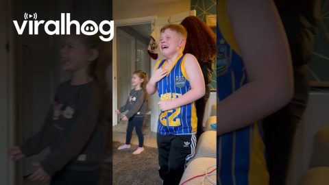 Boy Has Emotional Reaction to Puppy Surprise || ViralHog