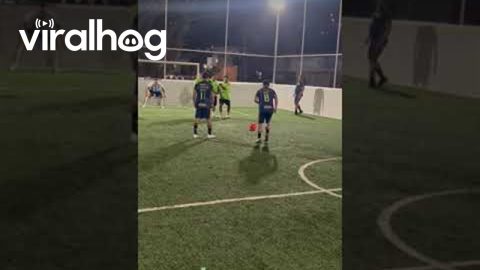Player Fakes Fall And Scores Foul Shot Goal || ViralHog