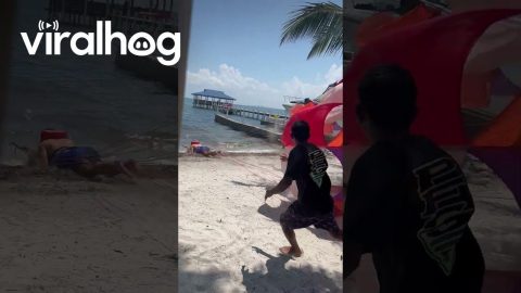 Parasailer Fails on Takeoff || ViralHog