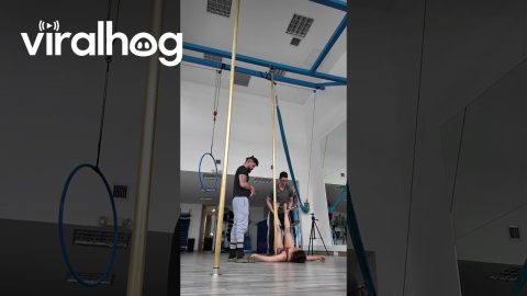 Coaches Intervene When Pole Dancer Collapses During Practice || ViralHog