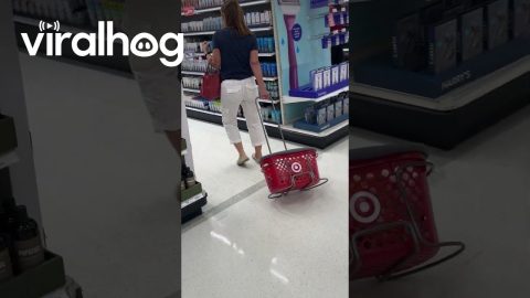 Shopper Drags Basket Around || ViralHog