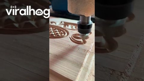 Wood Carving Machine Makes Design || ViralHog