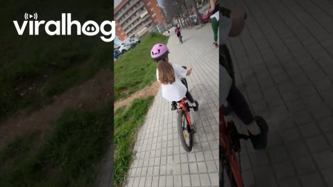 Man Falls From Bike Filming Girlfriend Running || ViralHog