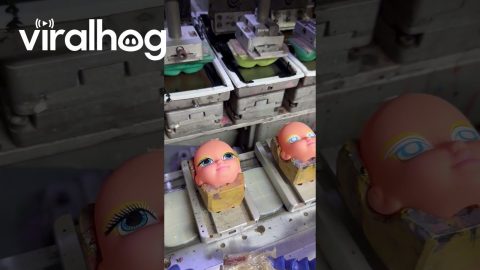 Satisfying Eye Stamping on Doll Production || ViralHog