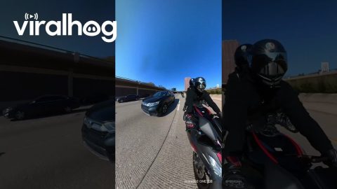 Car Invades Space During Motorcycle Group Ride || ViralHog
