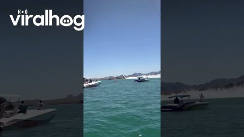 Speedboat Goes Airborne During Racing Event || ViralHog