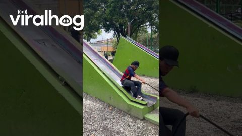 Breezy End To Slide Ride || ViralHog