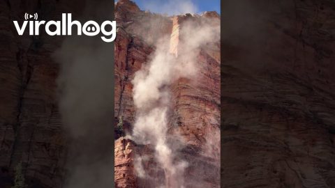 Small Rock Slide at Zion National Park || ViralHog