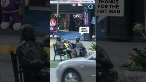 Man Hangs Out With Statues || ViralHog