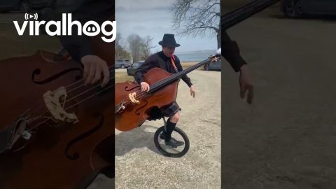 Unicycle Upright Bass Kilt Kazoo Time || ViralHog