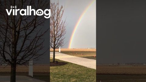 Full Double Rainbow Touches Ground on Both Sides || ViralHog