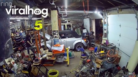 Toolbox Falls and Damages Classic Car || ViralHog
