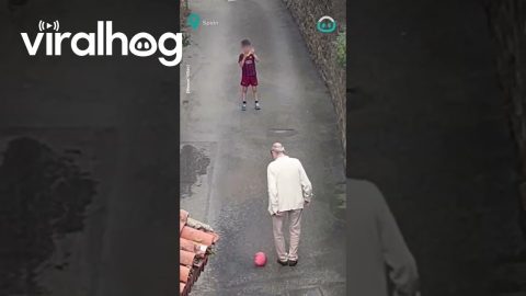 Grandfather Plays Football With Grandson || ViralHog