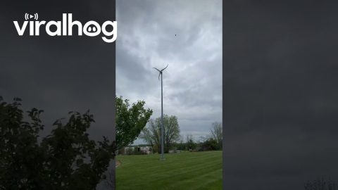 Wind Turbine Launches Football To The Sky || ViralHog