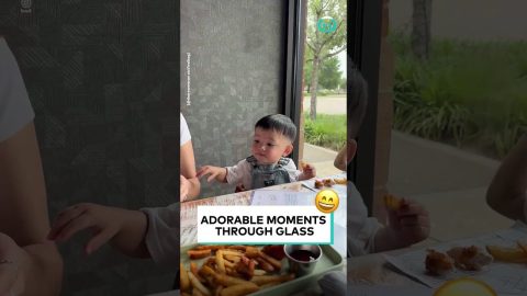 Adorable Kids Play Through Restaurant Window || ViralHog