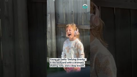 Girl Belts Out Wicked Song in Backyard || ViralHog