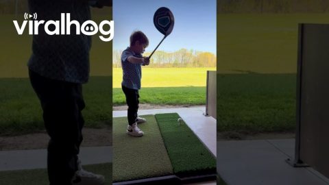 Boy Hits His First Golf Ball || ViralHog