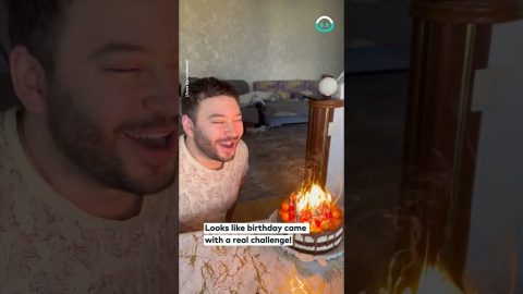 Man Just Can't Blow Out Birthday Candles || ViralHog