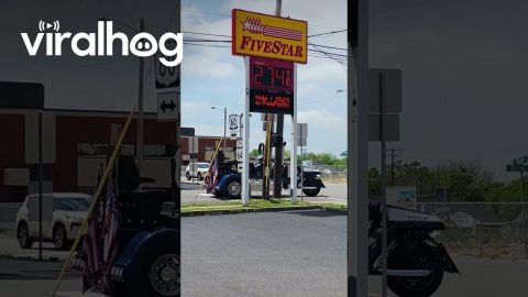 Enormous Diesel Tricycle Drives Through Downtown Marion || ViralHog