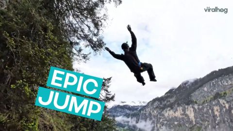 Rope Swing to Base Jump || ViralHog