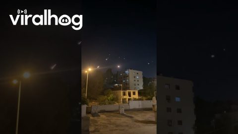 Missiles Seen Falling Over Amman, Jordan || ViralHog