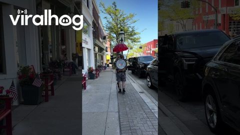One Man Band Marches Through Petoskey, Michigan || ViralHog