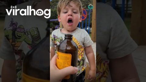 Son Perfectly Mimics Bottle Whistle Sound || ViralHog