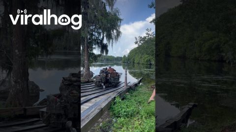 Driving a Mud Boat Over a Dam || ViralHog