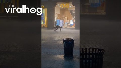 Breakdancing in Pouring Rain || ViralHog