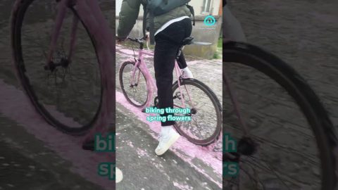 Biking on Street Flowers || ViralHog Shorts