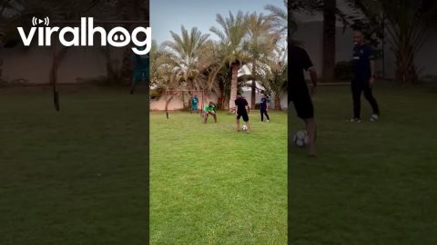 Soccer Ball Bursts When Man Makes a Save || ViralHog