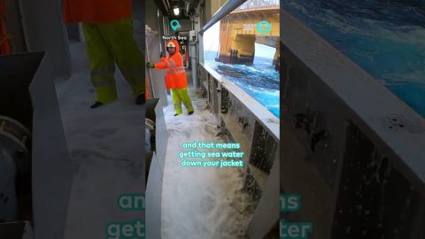 Huge Cold Waves Go Over the Side of the Boat || ViralHog Shorts