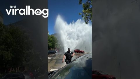 Broken Water Pipe at Provo Center Street || ViralHog