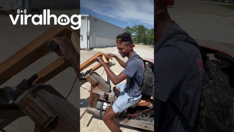 Engineering Student Builds Wooden E-Bike for Transportation Out of Necessity || ViralHog