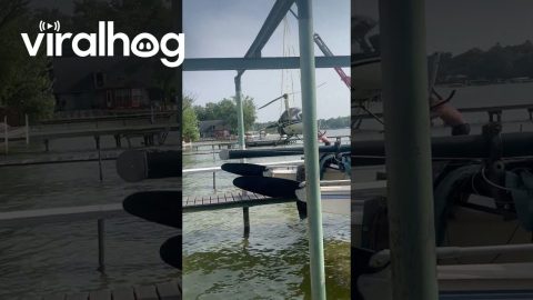 Downed Helicopter Returned to Shore || ViralHog