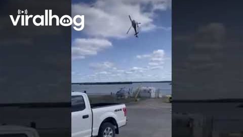 Helicopter Near Miss During Firefighting Operations in Manitoba || ViralHog