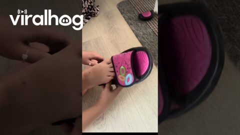 Mom's Quick Fix for Oversized Sandal || ViralHog