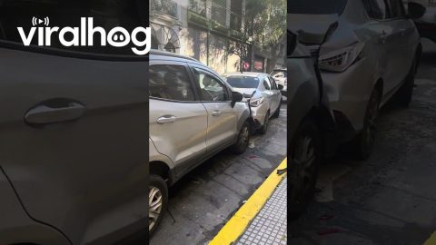 Back-to-Back-to-Back Traffic Collision || ViralHog