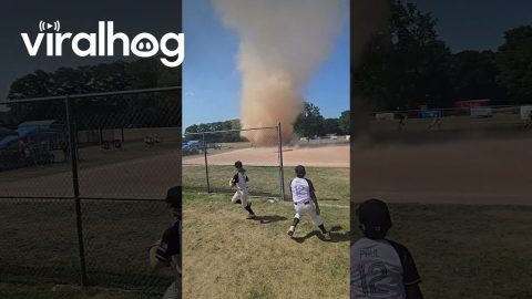Dust Devil at Youth Baseball Game || ViralHog