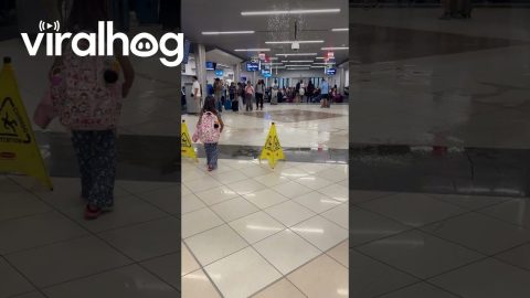 Rain Comes In From Atlanta Airport Roof || ViralHog