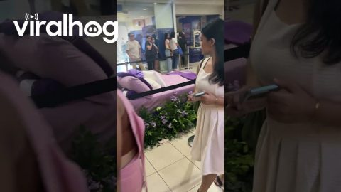 Man Sleeps On Mall Mattress Display || ViralHog