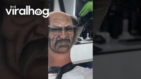 Barber Creates Face on Back Head || ViralHog