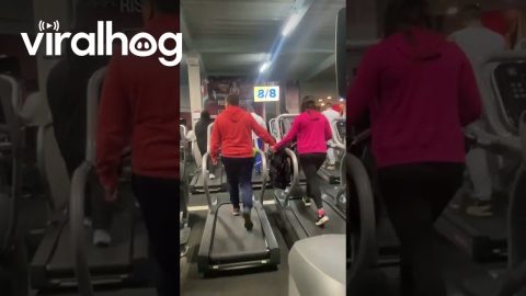 Adorable Couple Holds Hands at the Gym || ViralHog