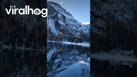 Snowy Mountains Reflected in Crystal-Clear Alpine Lake || ViralHog