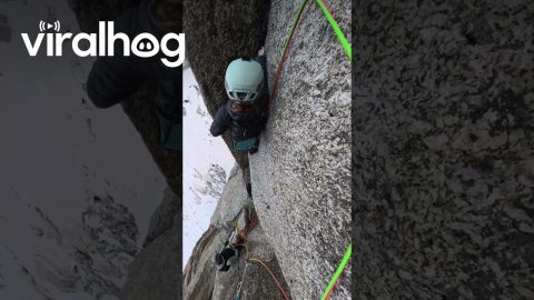 Climbing Shoe Falls Down Mountain Slope || ViralHog