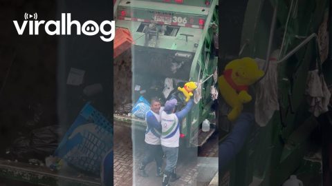 Garbage Men Save Teddy Bear From the Trash || ViralHog